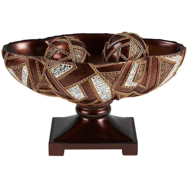 14.75" Long Polyresin Decorative Bowl, Polymosaic design