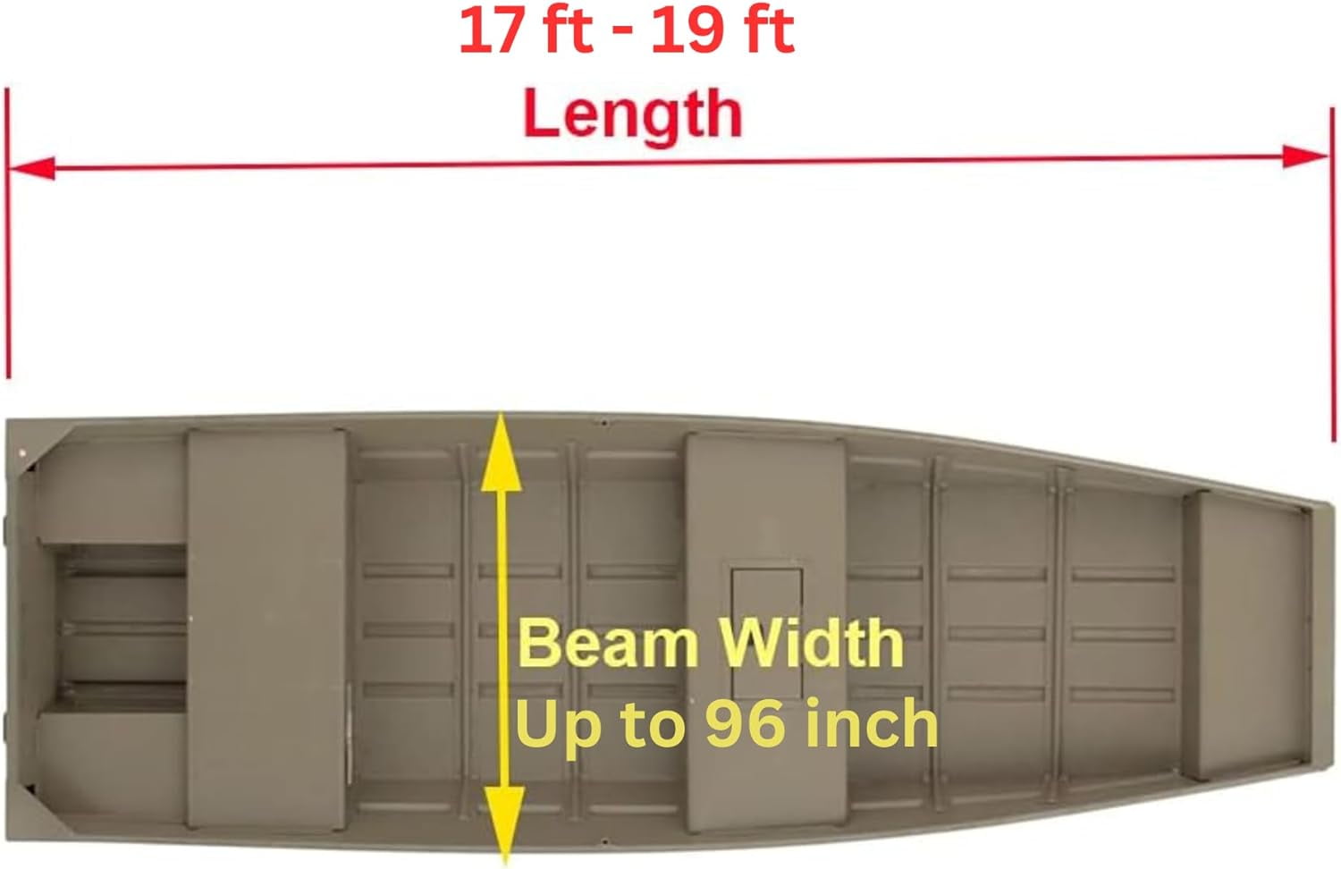 Housse de bateau de plaisance à coque en V, 17 pi à 19 pi, 96 po, grise