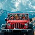 thumbnail image 3 of HUIACONG Highland Aztec Tribal Windshield Sun Shade for 2018-2024 Jeep Wrangler JL JLU & Gladiator JT, Sunshades Heat Shield, Aluminum Foil Triple Laminate Structure, Silver, 3 of 6