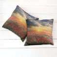 thumbnail image 2 of Ambesonne Poppy Flower Throw Pillow Cover 2 Pack, Scenic Field Sunset, 20", Multicolor, 2 of 6