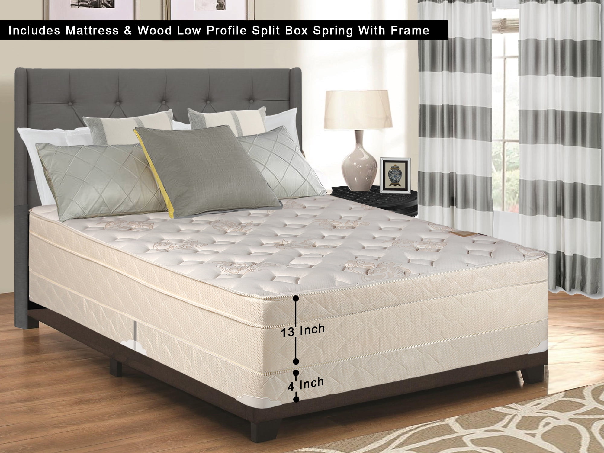 Wayton, 13Inch Firm Foam Encased Eurotop Pillowtop Innerspring