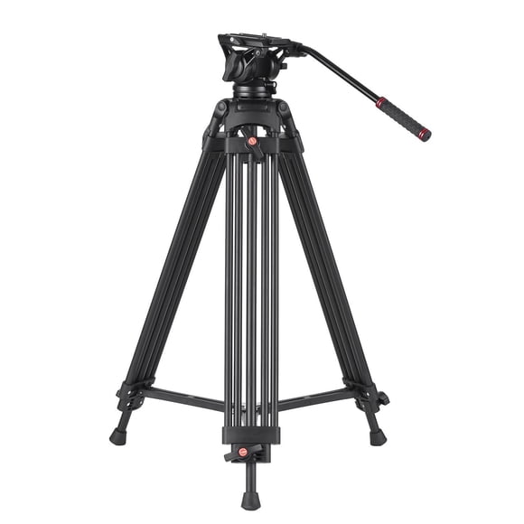 Tripie Profesional Aleación de Aluminio 180cm con Cabezal Hidráulico Fluido Panorámico para Cámaras