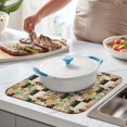 thumbnail image 2 of Pioneer Flower Floral Print Pattern Kitchen Dish Drying Mat 1 Pack, Ultra Absorbent Microfiber Drainer Mat, 16"x18", 2 of 6
