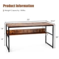 thumbnail image 2 of Patiojoy 55" Industrial Computer Desk Contemporary Writing Table with Storage Shelf Antique, 2 of 5