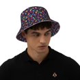 thumbnail image 5 of Yiaed Skull rainbow color mushroom Print Reflective Stripe Bucket Hat Unisex Funny Outdoor Fisherman Cap Beach Sun Hat, 5 of 5