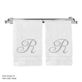 thumbnail image 3 of Monogrammed Hand Towel, Personalized Gift, 16 x 30 Inches - Set of 2 - Silver Embroidered Towel - Extra Absorbent 100% Turkish Cotton- Soft Terry Finish - For Bathroom, Kitchen and Spa- Script R White, 3 of 3