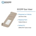 thumbnail image 5 of ECCPP Beige Sun Visor Left Driver Side fit for 2009 2010 2011 2012 2013 2014 2015 2016 for Toyota Venza Sport Utility 4-Door Automobile Windshield Visor with Sunroof, 5 of 8