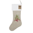 thumbnail image 2 of Embroidered Holly Christmas Tree Double-Layer Holiday (Natural+White Stocking 13"x19"), 2 of 4
