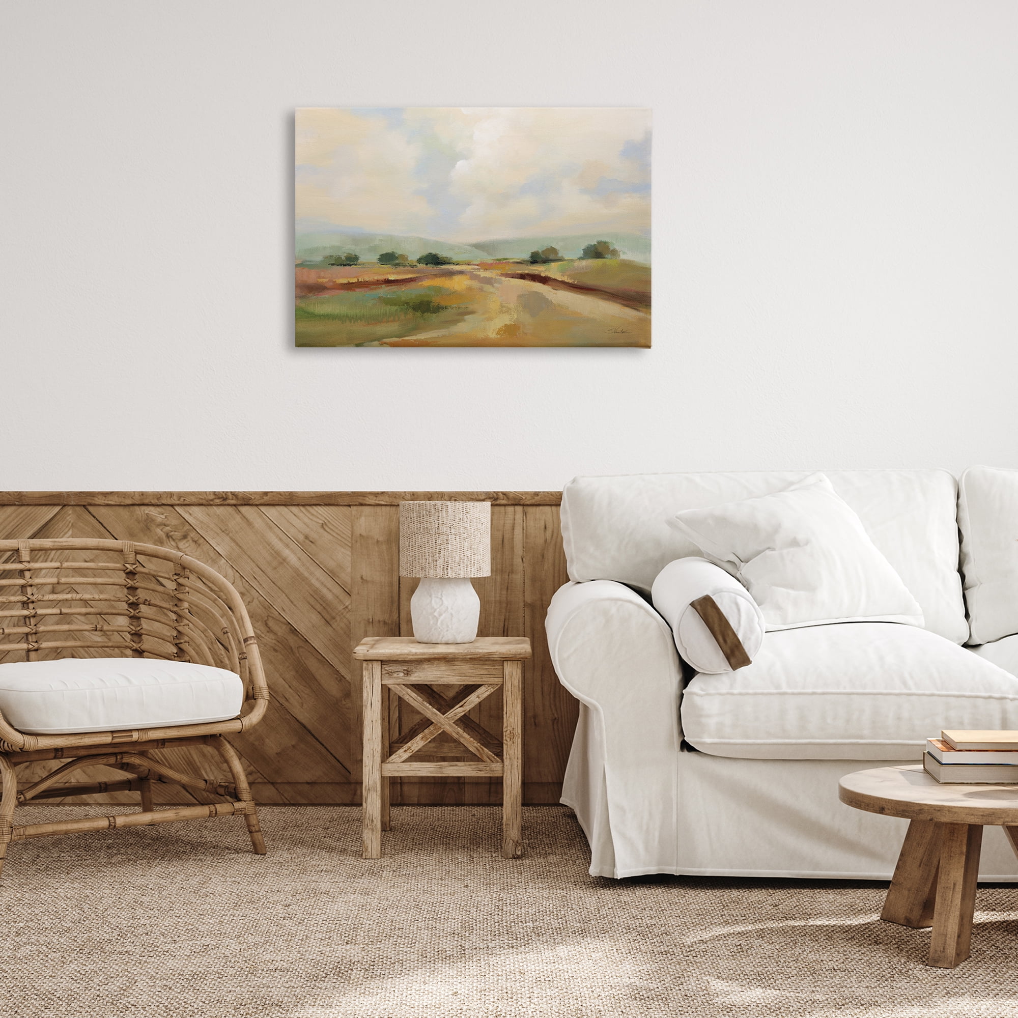 Stupell Industries Solitary Rural Landscape Landscape & Nature Painting Wrapped Canvas Art Print Wall Art, 30 x 20