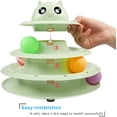 thumbnail image 3 of Juguete para gatos con plataforma giratoria de nivel 3 y pelota, con seis pelotas de colores. Interactivo y divertido para gatitos, proporciona ejercicio físico y mental. (Fruta verde) 1 unidad., 3 of 5