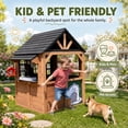 thumbnail image 5 of Conchico Outdoor Playhouse for Kids 3-5 Years, Kids Playhouse with Play Kitchen, Working Doorbell, Bird Cage, Pet Door, Kids Outdoor Toy Gift, Easy Assembly, Natural, 5 of 10