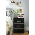 thumbnail image 3 of Finch Belmont Contemporary Nightstand End Table with 3 Drawers, Black, 3 of 9
