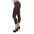 thumbnail image 2 of Vivian's Fashions Capri Leggings - Cotton, Junior Size (Brown, Small), 2 of 2