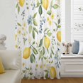 thumbnail image 6 of Summer Lemon Sheer Curtains 54 Inches Long, Yellow Botanical Spring Floral Blue Light Filering Curtains, Breathable Simi Curtain Privacy Drapes for Kitchen Bathroom Nursery Small Window Treatment, 6 of 9