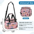 thumbnail image 3 of Insulated Cooler Bag with Multiple Pockets Lightweight Lunch Box Tote for Travel Beach Camping Office Christmas Cat Pattern, 3 of 7