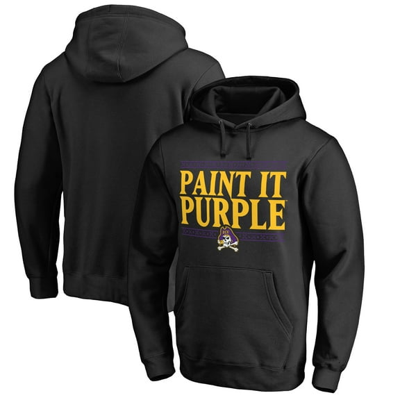 Men's Black ECU Pirates Paint It Purple Pullover Hoodie