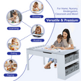 thumbnail image 3 of LINLUX Kids Table and Chair Set with Paper Roll, 3-in-1 Activity & Drawing Table, Toddler Art Desk with Storage Shelves, Children Study Play Table Set, Grey, 3 of 7