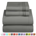 thumbnail image 3 of Bed Sheets Set  1800 Series Deep Pocket Soft Microfiber 4 Piece Queen Sheet Sets  Gray, 3 of 7