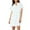 White, variant on Ashirexll Womens Summer Dresses, Casual Dresses for Women, Solid Color Short Sleeve V-Neck Light Mature Loose Dress