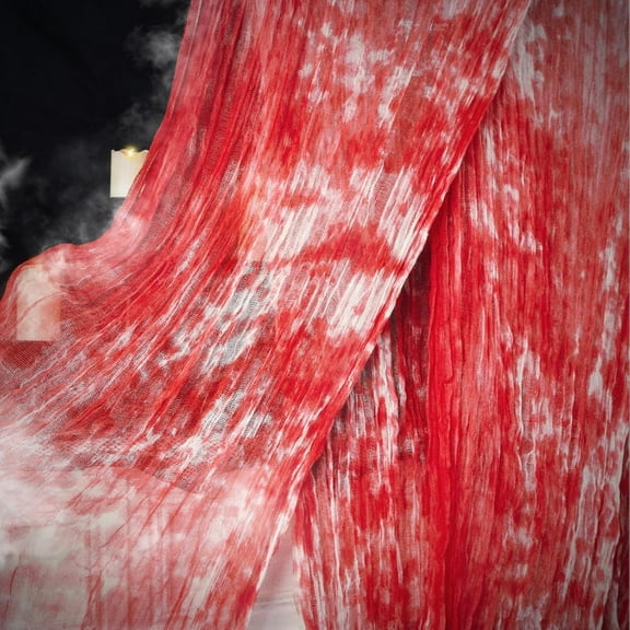 400 x 85 Inch Halloween Blood Red Creepy Cloth - Large Halloween Spooky Cloth with Bloody Prints Scary Creepy Gauze Haunted House Decoration for