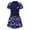 Navy Blue, variant on YONGHS Kids Girls One Piece Floral Dress Swimwear with Built-in Shorts Rash Guard Bathing Suit Navy Blue 9-10