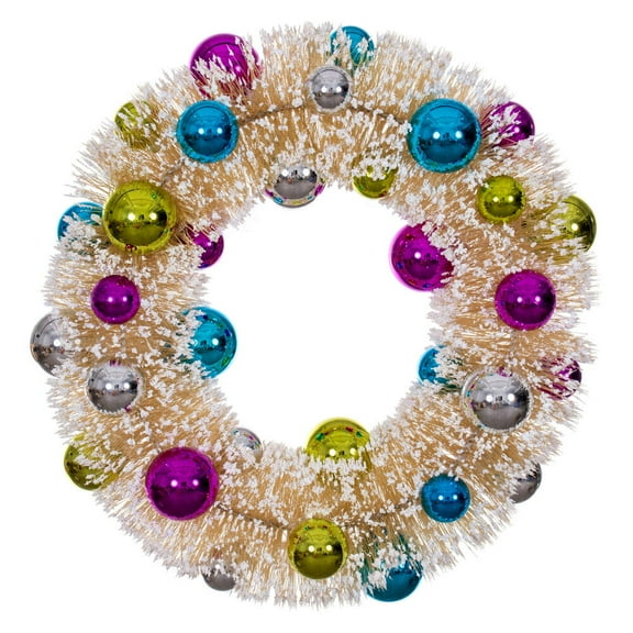 18" Frosted Gold Wreath Multi Balls