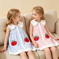 thumbnail image 2 of Big Girls Dress , Girls Size 12 Dress,Toddler Girls Strawberry Embroidered Plaid Sleeveless Dress for Casual Play and Occasions, 2 of 6