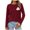 Wine, variant on WREESH St. Patrick's Day Long Sleeve Tee for Women Trendy Shamrock Irish Graphic Casual Loose Fit Spring Tops