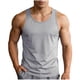 thumbnail image 2 of Camiseta de tirantes de cuello redondo para hombre, color liso, ajustada, para ejercicio, cuello redondo, fitness, manga corta, blusas de algodón para hombre, 2 of 9