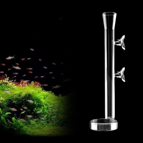 Tubo Alimentador de Acuario, Tubo de Alimentación de Vidrio con Bandeja de Alimentación Redonda, Alimentador de Camarones Multiusos para Uso Doméstico 20 centímetros