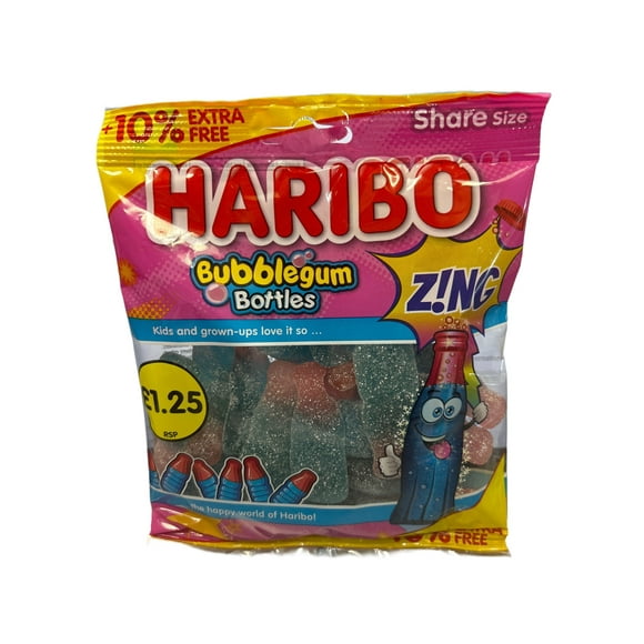 Haribo Bubblegum Bottles Zing Candy Bag 176G