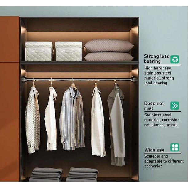 Nueva Barra Telcópica De Acero Inoxidable Para Colgar Ropa En El