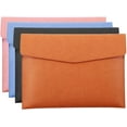 thumbnail image 3 of PU Leather A4 File Folder Document Holder Waterproof Portfolio Envelope Folder Case with Snap Closure-Brown, 3 of 7
