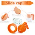 thumbnail image 2 of Wide Mouth Mason Jar Flip Cap Lid with Handle, Innovative Sliding Lid & Easy Pour Spout Wide Mouth Mason Jar Pour Spout Lids with Handle, Airtight & Leak-Proof Seal Spout Mason Jar Pitcher (Orange), 2 of 6