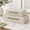Beige+Gold Handles-Set of 2, variant on Faux Leather Large Modern Stackable Nesting Box With Lids Organizer - Set Of 3 Beige Shagreen Decorative Storboxes Metal Handles