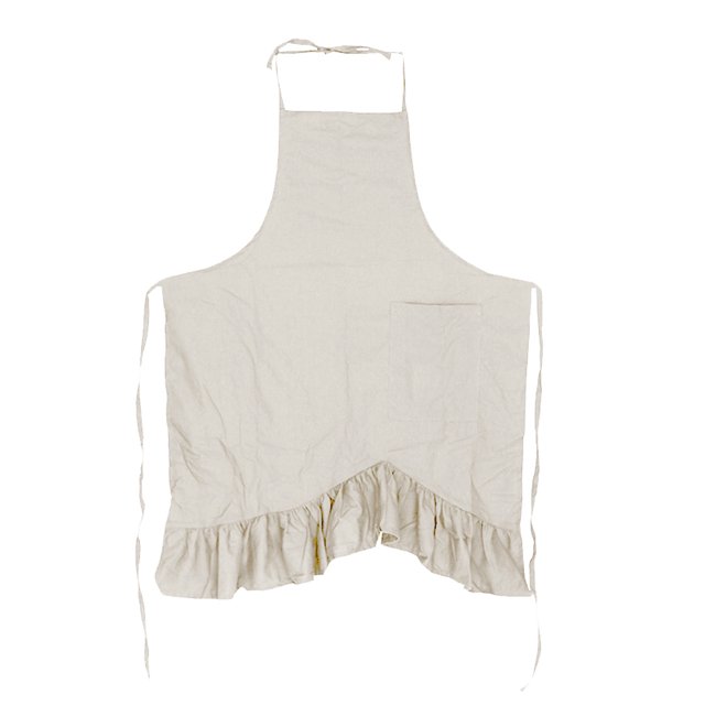 Delantal de lino con diseño de pintor y repostería para mujer de Apuakthei, delantal con volantes de cola de pez para cocina, barbacoa y tienda