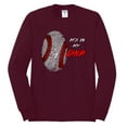 thumbnail image 2 of Wild Bobby, Baseball Fingerprint It's In My DNA, Sports, Men Long Sleeve Shirt, Maroon, Small, 2 of 5