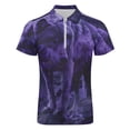 thumbnail image 4 of Purple Wolf Men Zipper T-shirt Summer Casual Short Sleeve T-shirt Top, 4 of 7