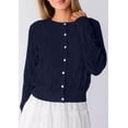 thumbnail image 4 of PRETTYGARDEN Women Lightweight Button Up Cardigan Sweaters | Soft Stretchy, Cozy Cable Knit, Long Sleeve Crew Neck, Trendy Cardigans, Cute Casual Outfits, Early Fall Fashion Clothing, 4 of 9