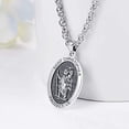 thumbnail image 5 of TANGPOET St Michael the Archangel Protect Us Necklace Christopher Medal 925 Sterling Silver Necklaces for Men Women, 5 of 7