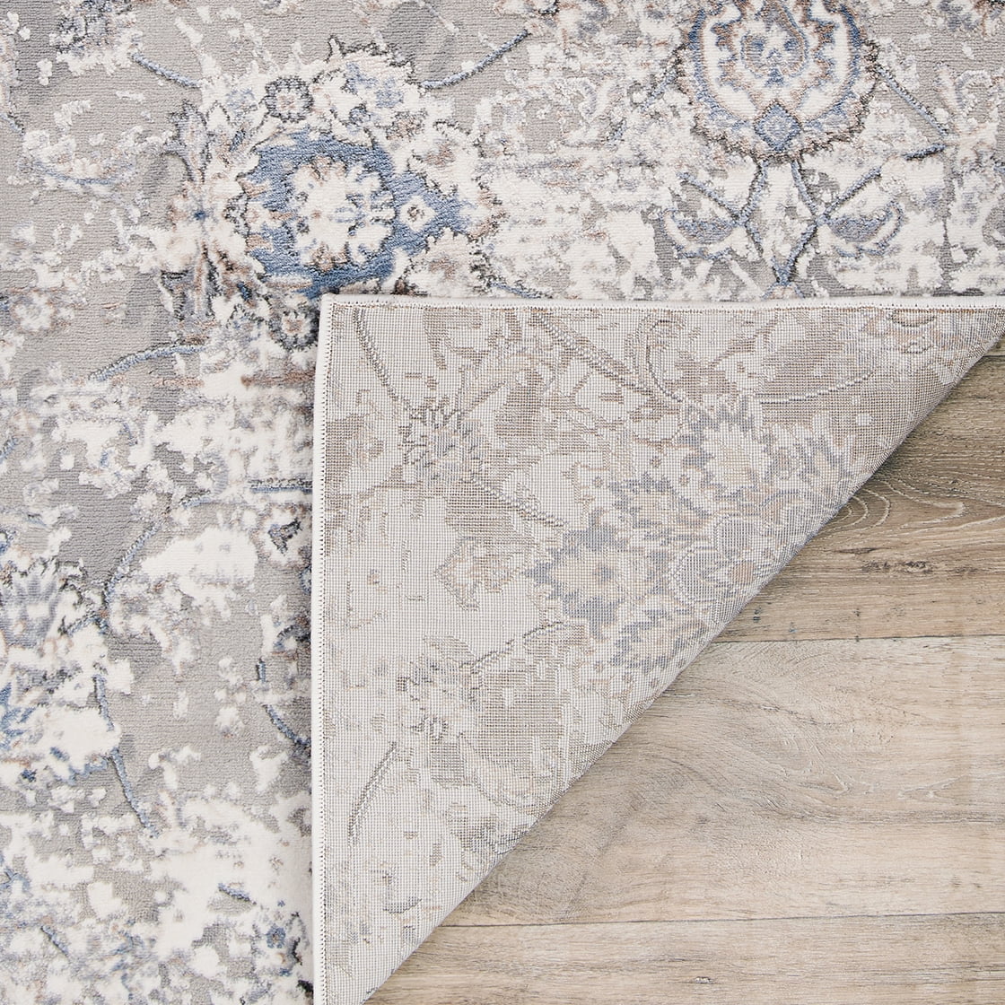 Couristan Brocatelle Oglive Silver-Cream Runner Rug
