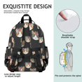 thumbnail image 4 of Floral Cat Head Black Pattern Backpack for School, Cute School Bag with Adjustable Shoulder Straps and Padded Back, 15.25"x11.5"x5.25", 4 of 4