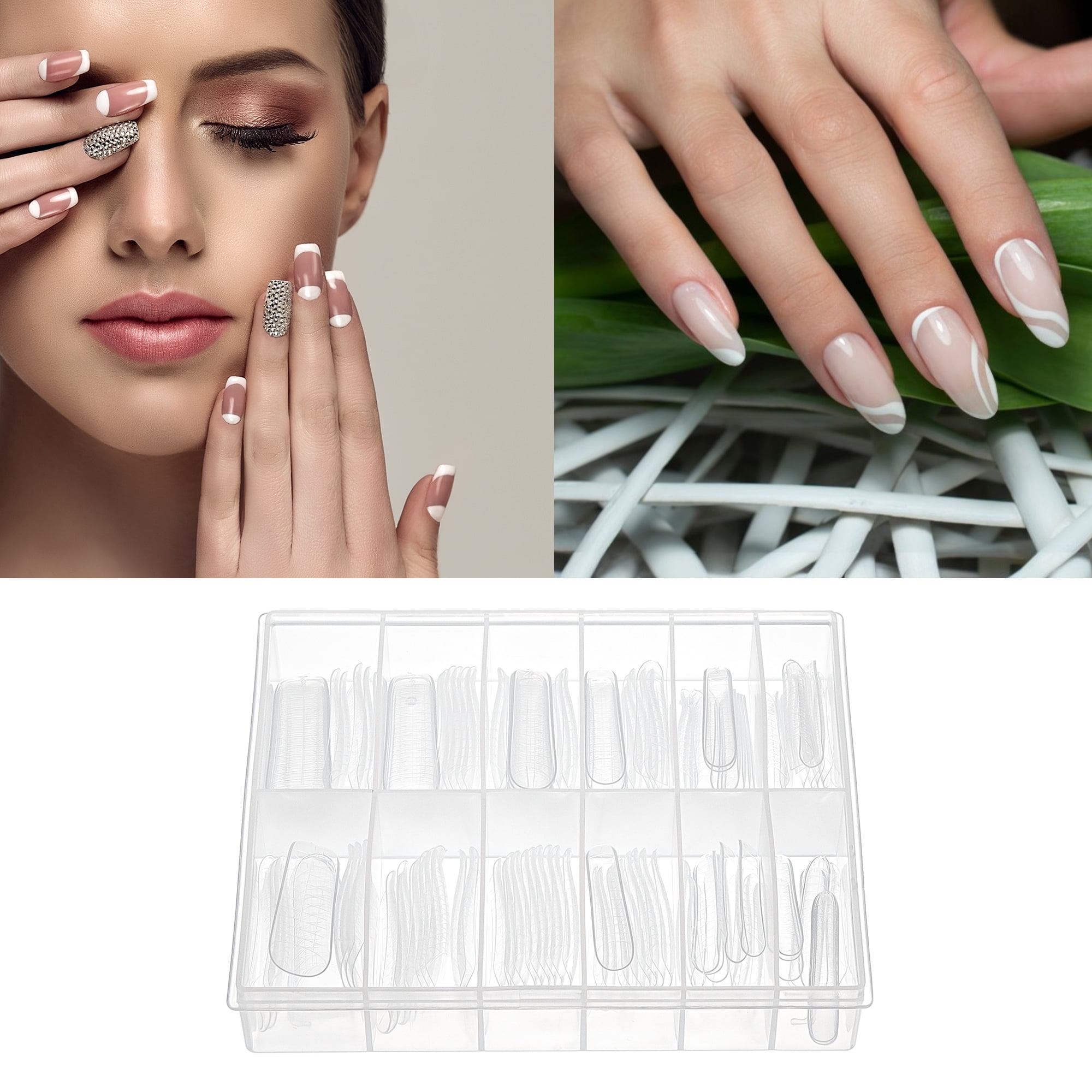 Unique Bargains Scale Faux Crystal Extension Fake Nails 120 Pcs [JM-24]