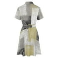 thumbnail image 6 of Abstract Gray Gold Paisley Rug Womens Shirt Dresses Women'S Short Sleeve Dress Turn-Down Collar Dress A Line Casuall Dress Oversize(XS-6XL), 6 of 7
