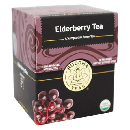 Organic Elderberry Tea, 18 Bleach-Free Tea Bags – Organic Tea Strengthens the Immune System, Supports Upper Respiratory Health, and Is a Great.., By Buddha (Best Tea For Immune System)