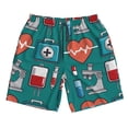 thumbnail image 4 of Bixox Men's Medical Elements printing Casual Classic Fit Short Summer Beach Shorts, 4 of 6