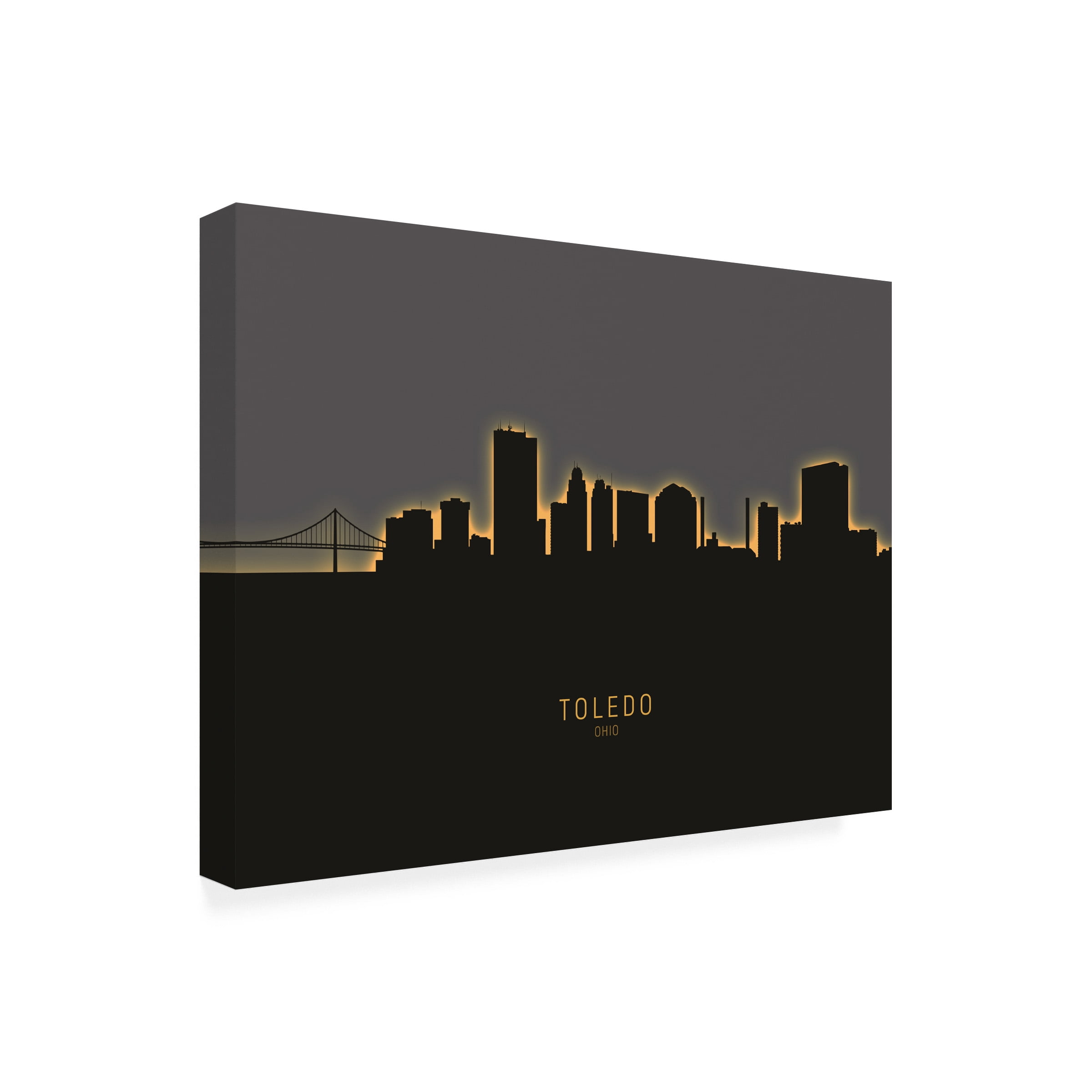 Michael Tompsett 'Toledo Ohio Skyline Glow II' Canvas Art