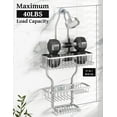 thumbnail image 4 of Hanging Shower Caddy Over Shower Head with 10 Hooks for Razor/Sponge, Soap Basket Never Rust Aluminum, Large - Silver, 4 of 8