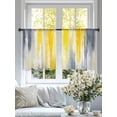 thumbnail image 6 of Sheer Curtains 54 Inches Long, Yellow Gray White Light Filtering Window Curtains for Living Room/Bedroom, Farmhouse Gradient Abstract Art Rod Pocket Voile Sheer Curtain Drapes, 52"W x 54"L, 2 Panels, 6 of 8