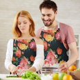 thumbnail image 3 of Pioneer Flower Floral Print Pattern Apron-Garden Aprons for Women with Pockets-Cotton Linen Waterproof Kitchen Cooking Gardening Aprons Adjustable for Kitchen,Cooking,BBQ and Salon 33x27 Inch, 3 of 7